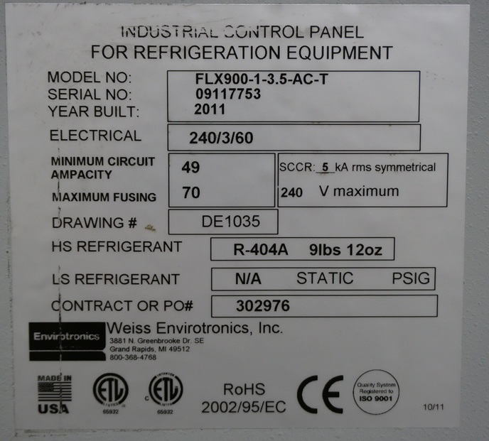 <br />
<b>Notice</b>: Undefined index: alt in <b>/home/equiptec/public_html/addon-domains/equipx.net/themes/equip/template/product/products.php</b> on line <b>84</b><br />
Weiss Envirotronics FLX-900 temperature test chamber, -40C to +177C